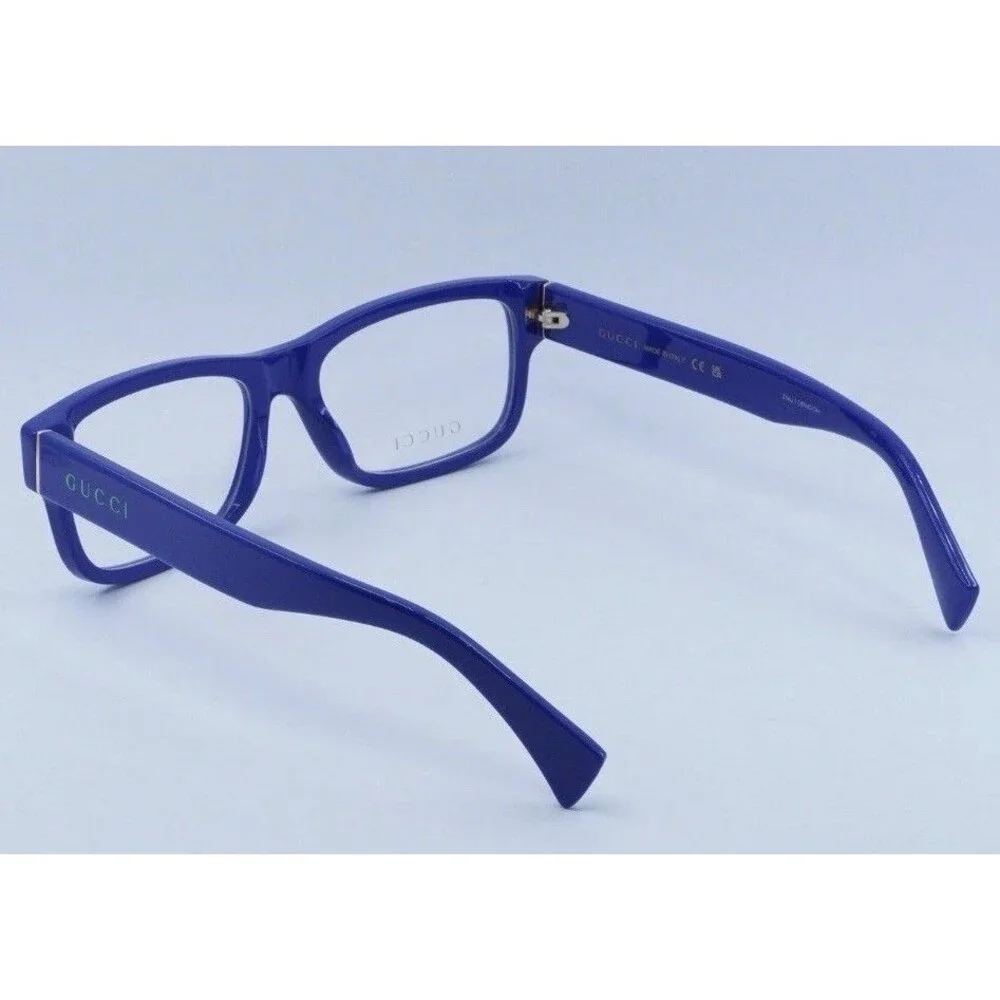 GUCCI GG1141O 002 Blue  Gold Trim 56mm Eyeglass Frames  /Sunglass Frames Only